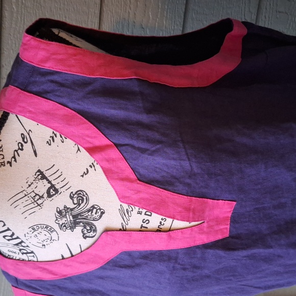 Sigrid Olsen Linen Sleeveless Mini Dress Size XL Purple & Pink - Picture 3 of 10